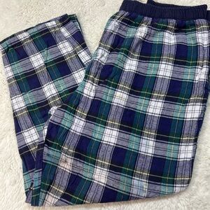 Men’s Northwest Blue Plaid Lounge Pajama Pants Size XL 100% Cotton W/pockets 316